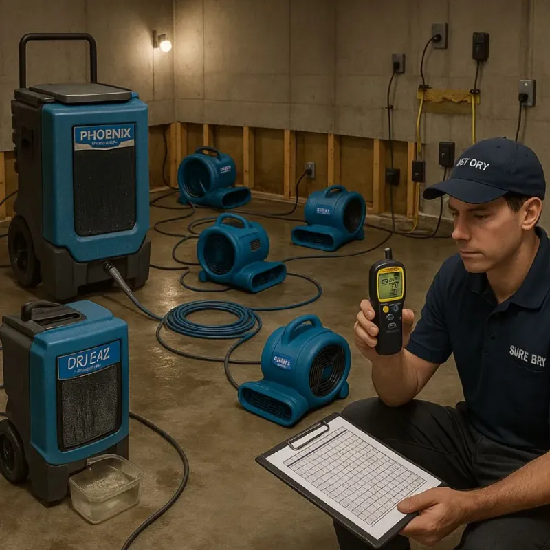 Structural Drying and Dehumidification process in Chiefland, FL